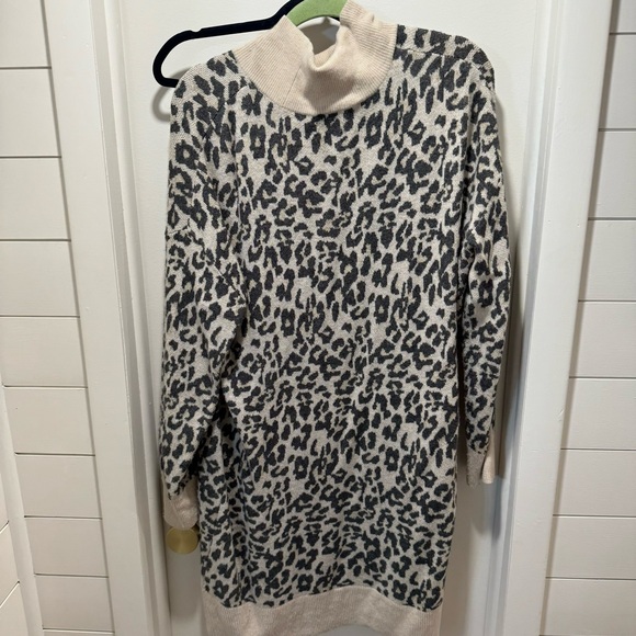 Loft Leopard Turtleneck Sweater Dress - Picture 7 of 7